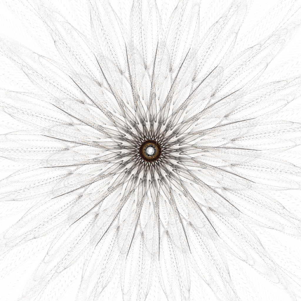 Sand Dollar Modified Fast: thin black radial lines forming a sand dollar star on white.