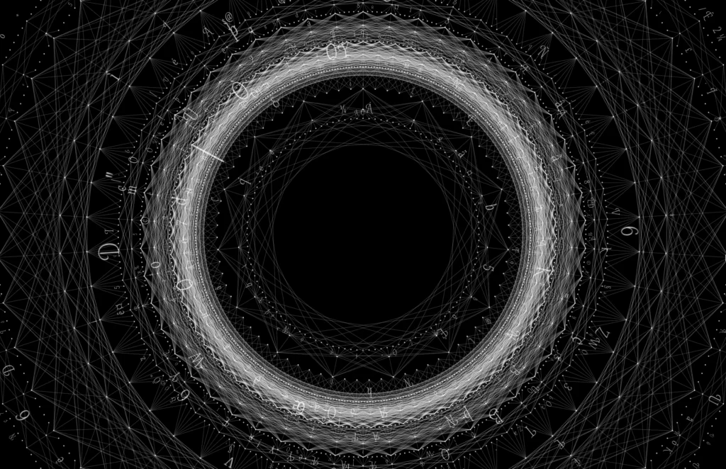 Laced Mandala: a single bright ring glowing over a dark field